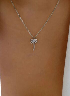 New Coconut Palm e Necklace For Women Exquisite Crystal Zirc