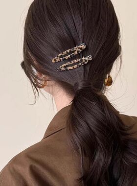 2Pcs/Set Fashion Acetate Hair Clips Hollowed Oval Geometric