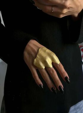 Hiphop Punk Irregular Pleated Knuckle Rings for Women Men Mi