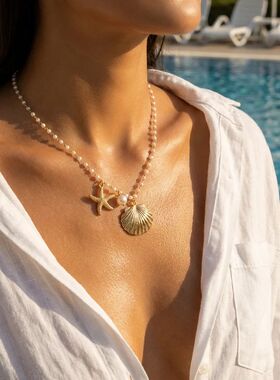 Bohemian Starfish Shell Pendant Necklace For Women ndy Summe