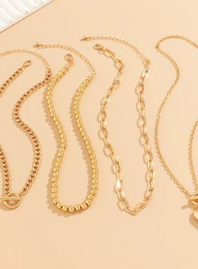 Layered Necklace for Women Chunky Necklaces Stack Paperclip
