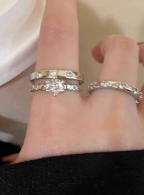 Light Luxury Exquisit Zircon Opening Rings for Women Men New