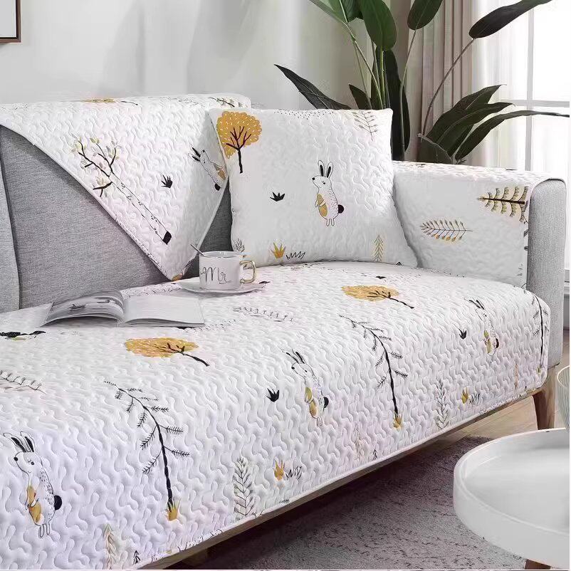 玉兰花开 特价清仓北欧全棉沙发垫四季通用防滑纯棉布艺坐垫简约