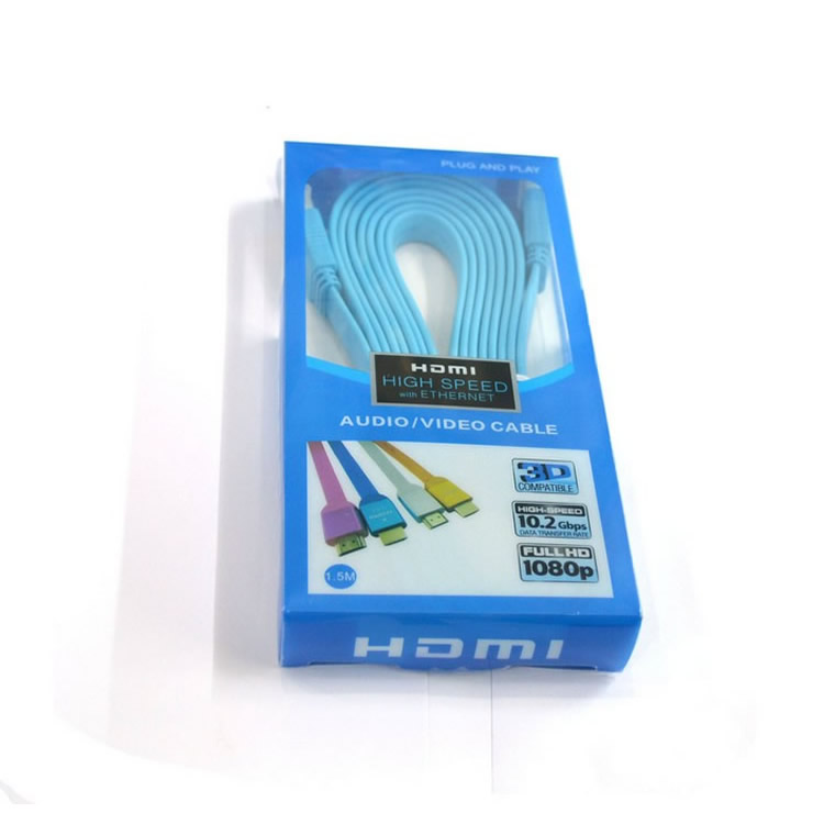 扁平hdmi线高清线/hdmi 1.4扁线支持3D 1080p电视接电脑线促销-图0