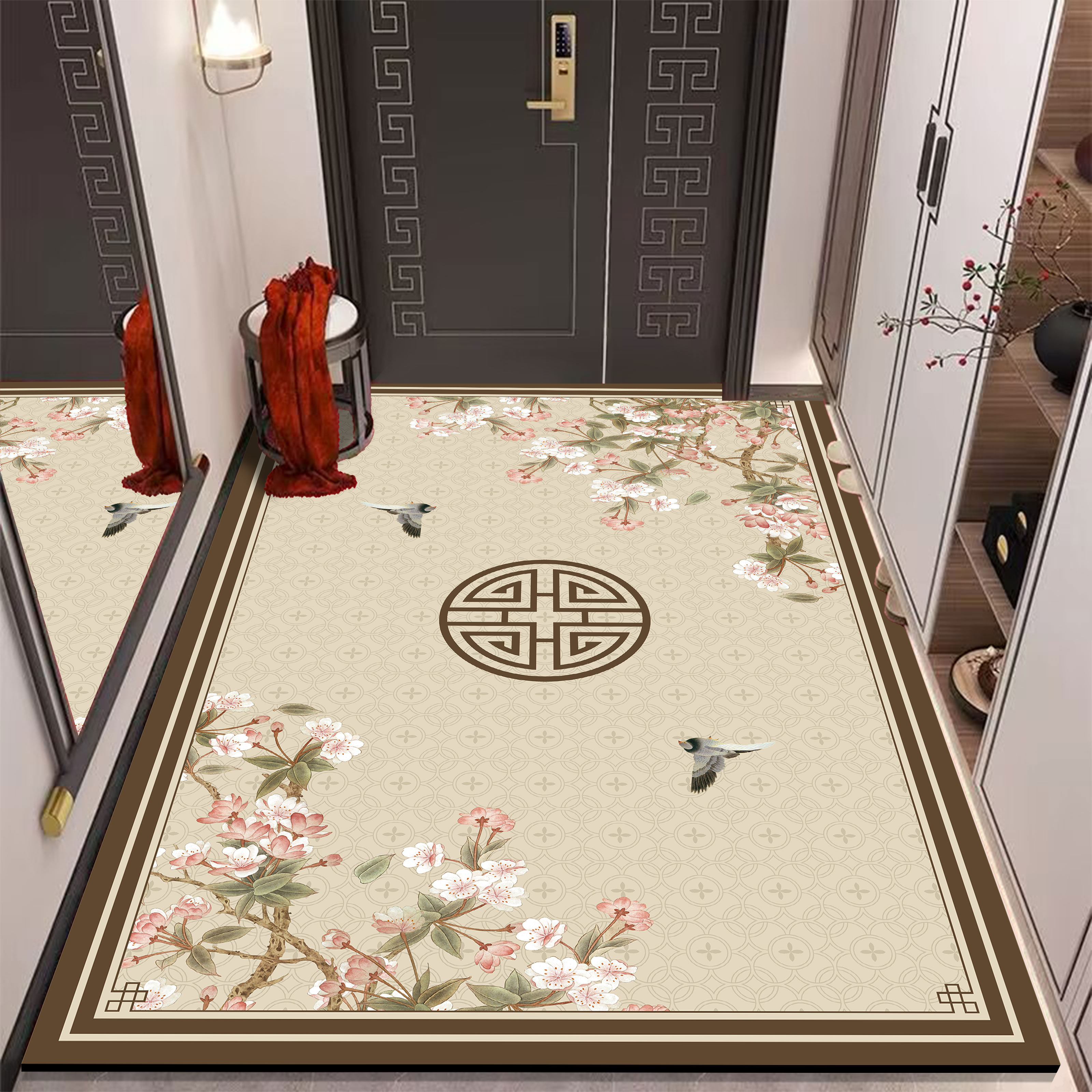 中式高级硅藻泥入户门地垫加厚耐脏免洗脚垫中国风玄关进门客厅毯,淘宝优惠券,粉丝福利购,淘宝优惠卷