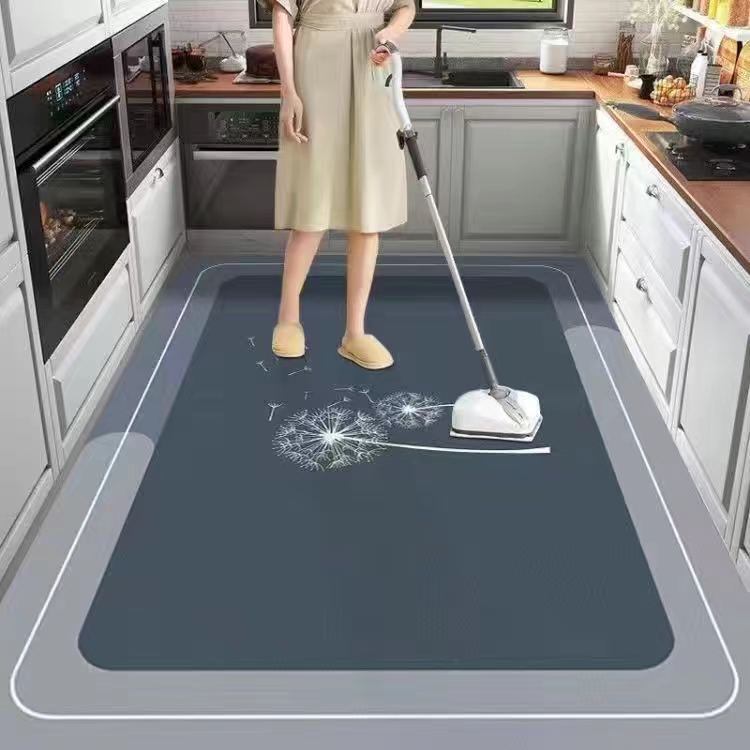 Kitchen-specific floor mats, diatom mud, water-absorbent, non-slip, anti-oil, no-wash mats, household dirt-resistant full-cover carpets, customizable