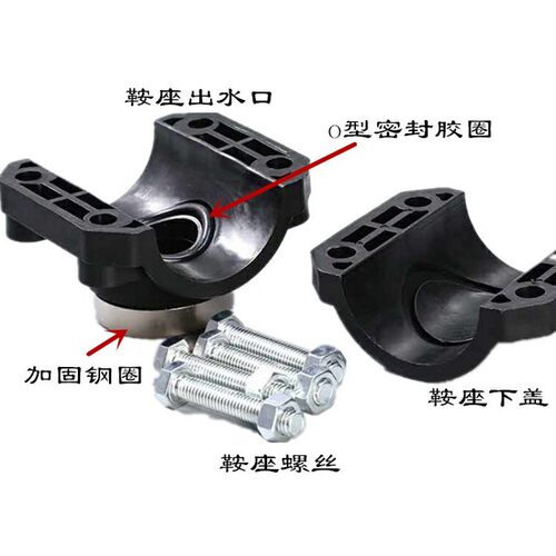 PE水管内丝牙增接口带钢圈抢修接 4分6分1寸分水马鞍卡座pe管件 - 图2