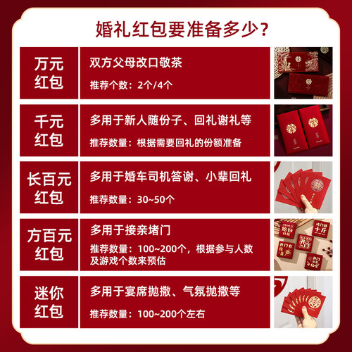 结婚红包专用大中小号套装喜字迷你利是封堵门2026新款婚礼红包袋 - 图3