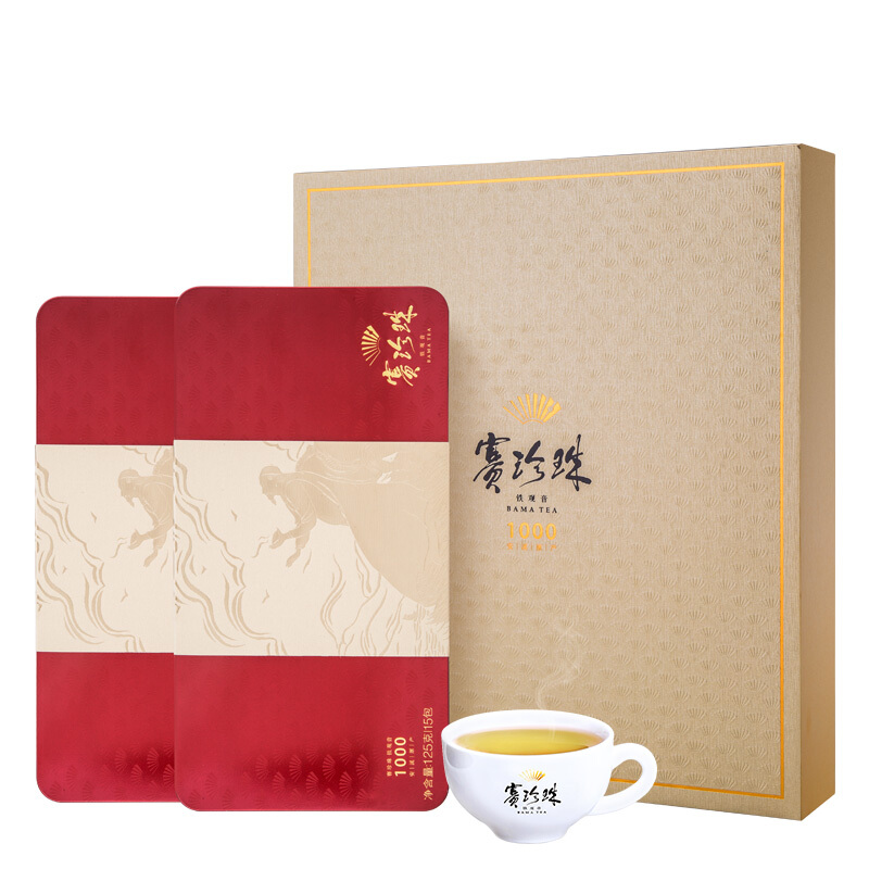 八马茶叶 赛珍珠1000铁观音茶叶安溪原产新茶 特级浓香型礼盒250g