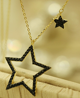 黑色水晶韩国饰品短项链