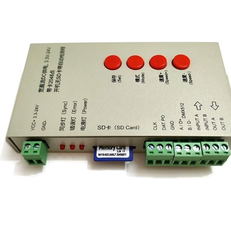 LED全彩音乐音控幻彩灯带灯串点光源可编程SD卡 DMX512灯光控制器-图0