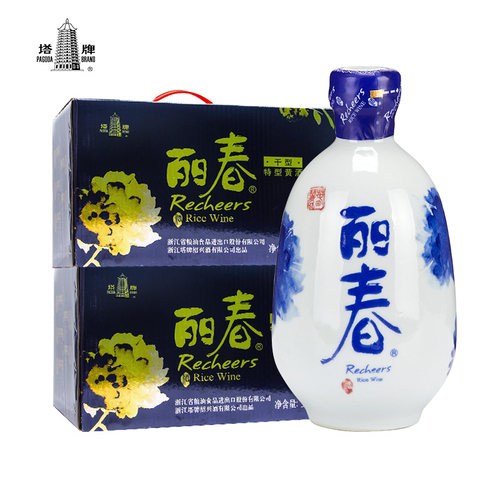 塔牌黄酒干型丽春酒375ml*12瓶手工糯米花雕酒绍兴特产黄酒整箱装 - 图0