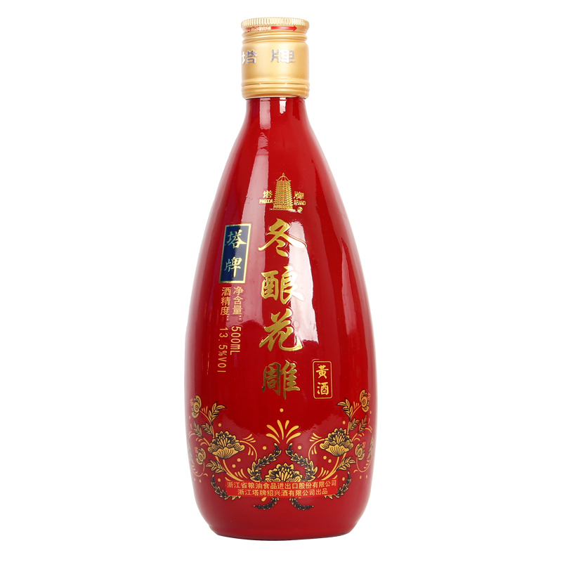 塔牌冬酿花雕酒500ml*6瓶装整箱手工加饭酒半干型黄酒绍兴产黄酒-图2