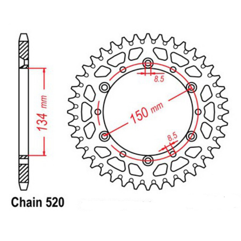 LOPOR KLX 250 300 450 KXF250 KX250F KXF450川崎链轮牙盘大齿轮 - 图1