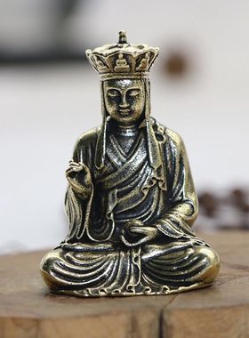 达摩祖师小铜佛车载护身招福摆件