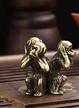 三不猴精品可养实心盖托茶宠摆件