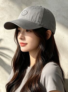 韩系新款M标气质百搭透气鸭舌帽女户外出游遮阳显脸小清新棒球帽