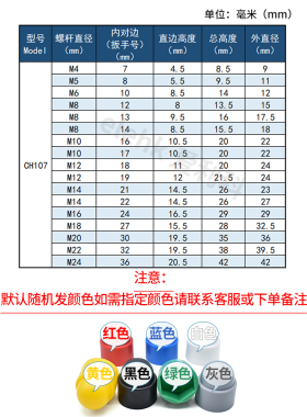 塑料螺母保护帽螺丝帽装饰盖圆头六角螺帽螺栓保护套扣紧罗杆帽