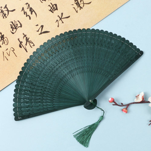 482古风全竹镂空扇子7寸中国风折扇中式汉服舞蹈扇女士日用礼品扇 - 图0