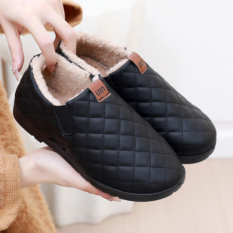 2025冬季加绒加厚平底舒适女棉鞋时尚百搭豆豆鞋一脚蹬懒人妈妈靴,淘宝优惠券,粉丝福利购,淘宝优惠卷