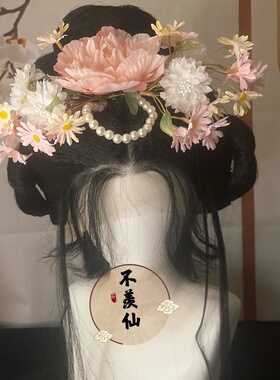 原创发夹花神蝴蝶新款古风汉服头饰绢花花朵发饰古装套装汉服配饰