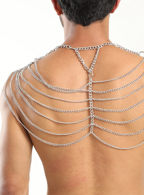 银项链男潮设计感小众男生配饰嘻哈风高街自律锁骨链古巴项链饰品