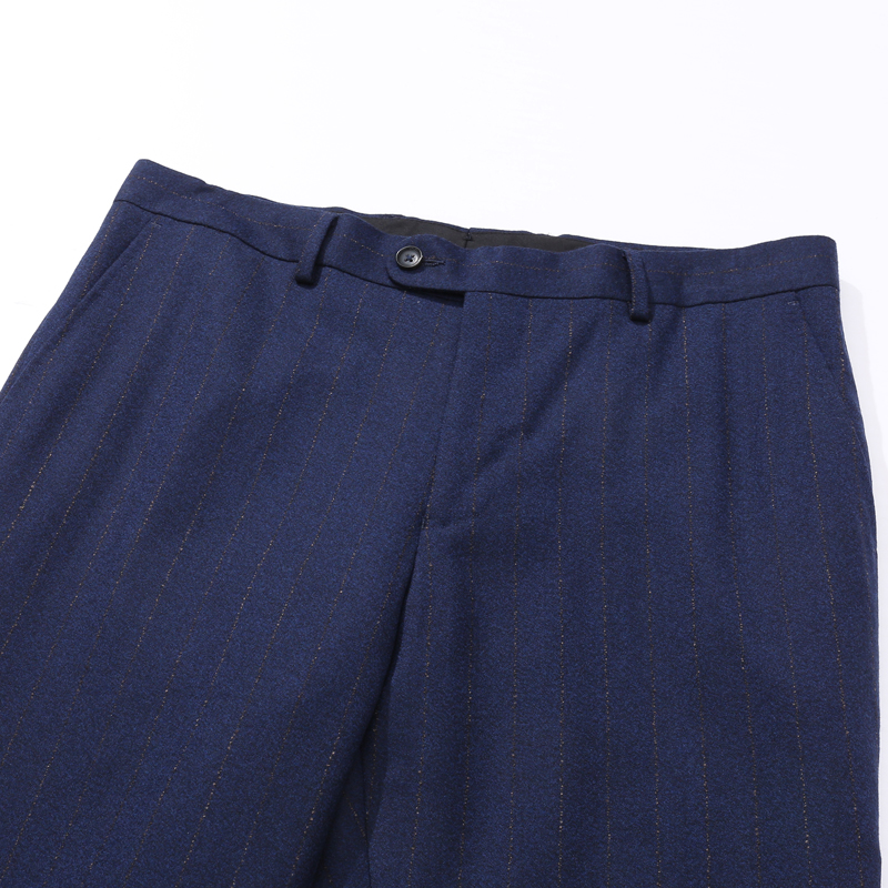 J1599鸟春秋款男式西裤 绵羊毛中腰修身商务休闲长裤 203050 - 图0