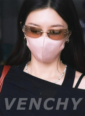 VENCHY\卢昱晓江疏影BABY同款无框太阳镜防紫外线墨镜窄版SMU51S