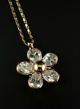 微镶锆石花朵钥匙女士流行首饰