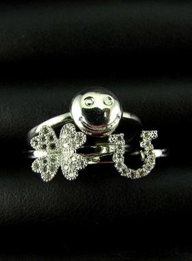 精致女款蝴蝶戒指微瑕锆石高级感