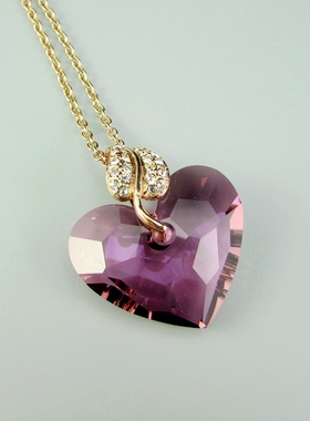 彩色水晶水钻女士短项链