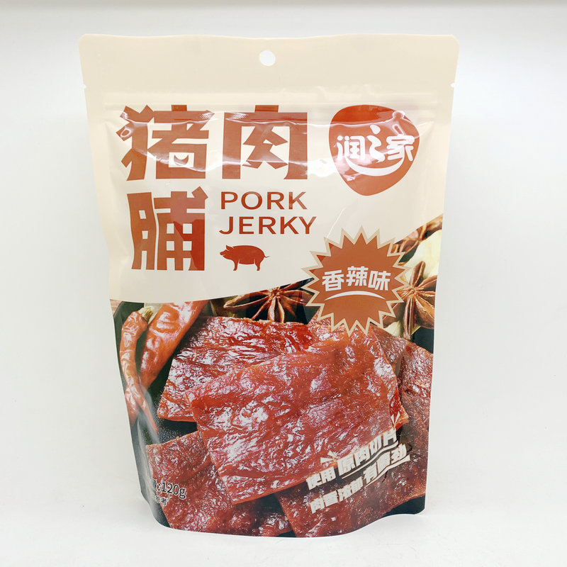 润之家 香辣原味猪肉脯干60g即食熟食PORK JERKY办公活动零食包邮 - 图1