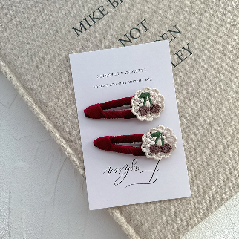 Little Ran儿童新年可爱刺绣发夹女童刘海碎发bb夹侧边宝宝发卡,淘宝优惠券,粉丝福利购,淘宝优惠卷