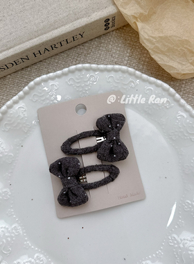 Little Ran儿童发饰蝴蝶结可爱宝宝刘海侧边夹女童头饰发卡
