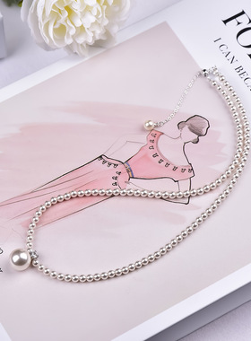 花千树珠宝 法式baby珍珠项链戴妃吊坠女轻奢高级感锁骨链气质