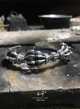 主师骷髅暗黑情侣纯银