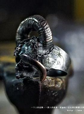 手工骷髅主师925纯银复古情侣