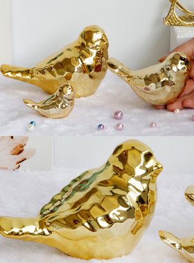 桌面装饰金色陶瓷创意摆件