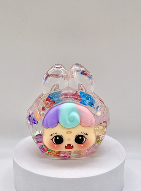 抖音直播可爱泡珠梦梦兔夜光碎碎冰流沙创意立体公仔车载桌面摆件
