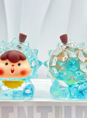 抖音爆款可爱榴莲水果崽崽夜光巨无霸立体桌面大摆件车载流沙礼品