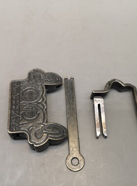 古玩杂项收藏仿古铜锁老式小铜锁迷你柜门锁小锁子中式仿古代铜锁