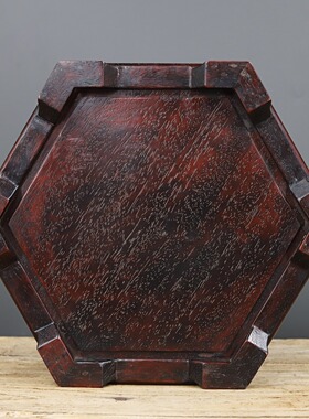 古董文玩缅甸花梨木镶嵌贝壳花鸟茶盘托盘装饰品摆件盘子复古物件