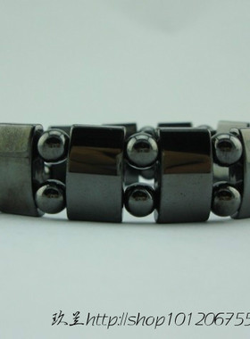 黑胆石宽面礼品手链