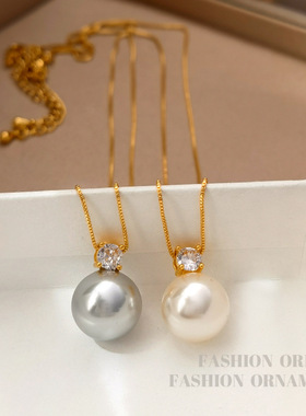 YGL复古小众轻奢法式优雅珍珠项链2024年夏季新款颈链锆石锁骨链