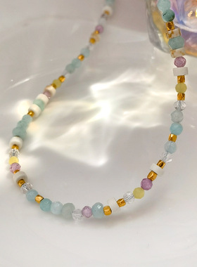 韩国气质夏季小清新贝壳串珠项链