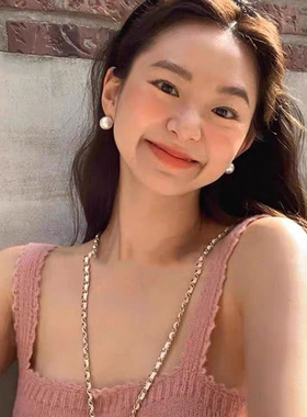 YGL高光轻奢真多麻灰色珍珠耳钉女百搭气质高级感耳环爆款耳夹新