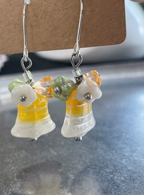 一只童手作  手工制作   琉璃耳坠   小众设计  日常   穿搭好物