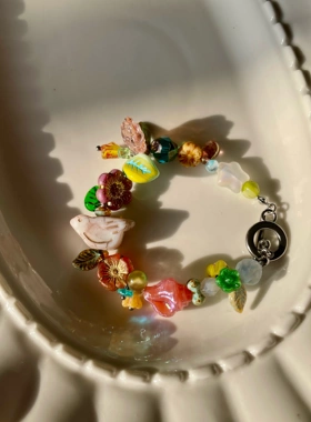 春啼 手链原创设计捷克琉璃手链一只童手作