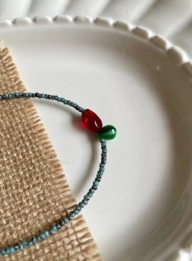 知否 国风色锁骨链 原创捷克琉璃项链 一只童手作