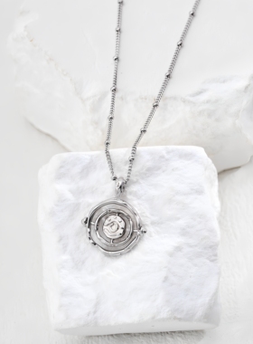 S925银镀18k金复古项链女轻奢时尚小众气质锁骨链